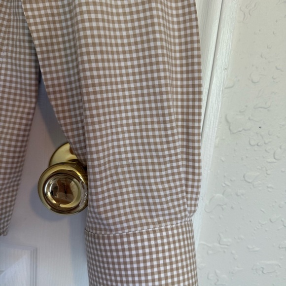 Lauren Ralph Lauren Tan Gingham Poplin Casual Button Down Dress Shirt XL Preppy - Picture 3 of 8